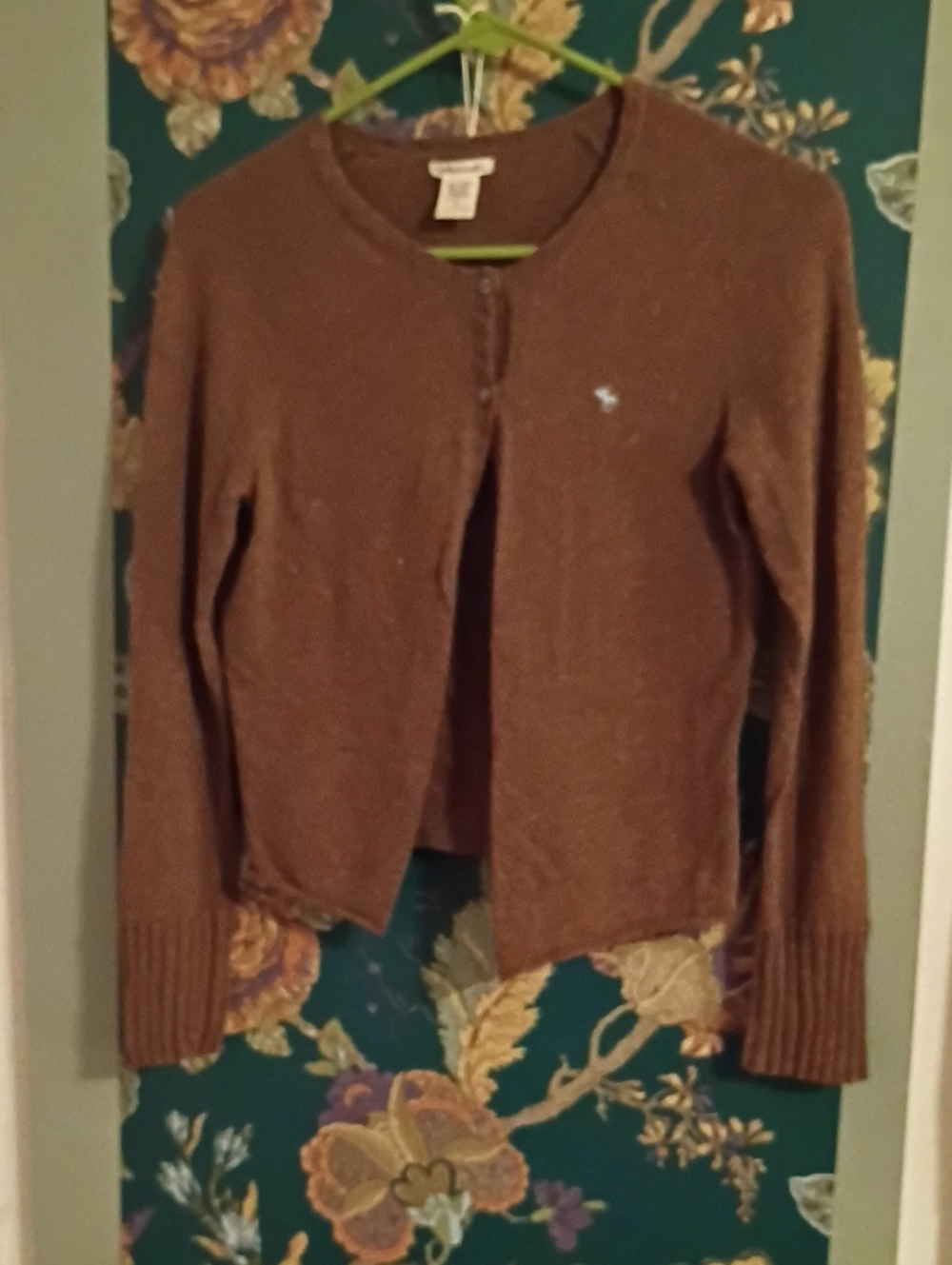 Abercrombie And Fitch Heather Brown Cardigan Sweater Vintage